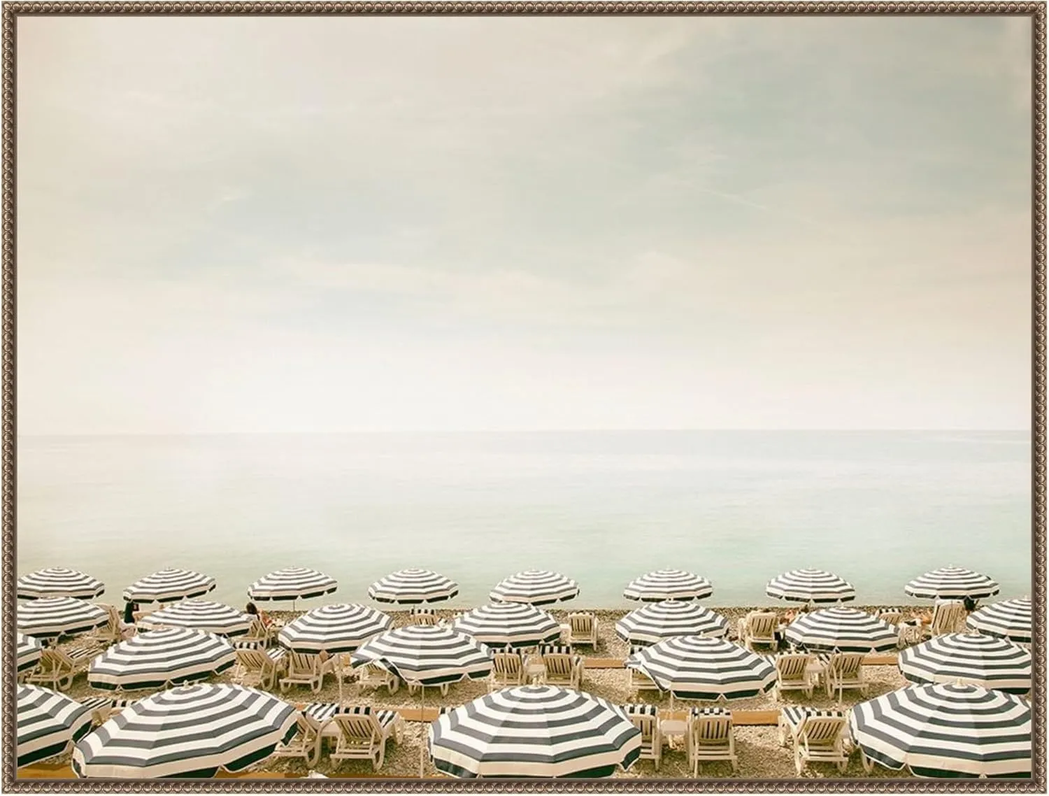 Amanti Art Framed Canvas Wall Art 32x42 Seaside 4 (Beach) by Carina Okula, Framed Wall Art Canvas, Beach Artwork, Traditional Decor, Oversize Poster Painting for Living Room, Bedroom, Bathroom,