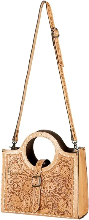 American Darling ADBG500 Tote Hand Tooled Genuine Leather Women Bag Western Handbag Purse