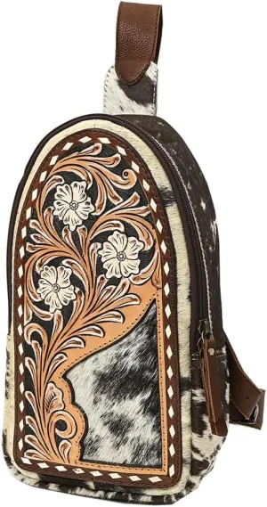 American Darling ADBGA545 Sling Hand Tooled Genuine Leather Women Bag Western Handbag Purse| Sling Bag | Leather Sling Bag |