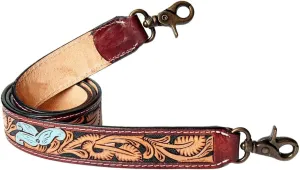 American Darling ADSTF141 Hand Tooled Genuine Leather Crossbody Handle Strap For Bags, 48in.