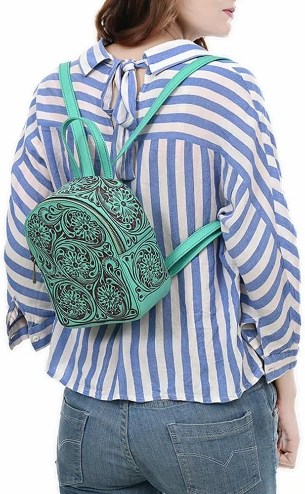 American Darling Backpack Hand Tooled Genuine Leather Women's Bag Western Handbag Purse | Handbag Purse | Backpack Bag