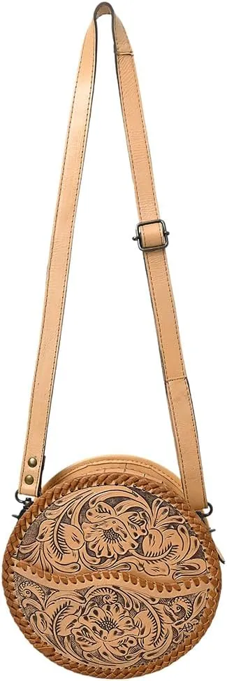 American Darling Canteen Hand Tooled Genuine Leather Women Bag Western Handbag Purse