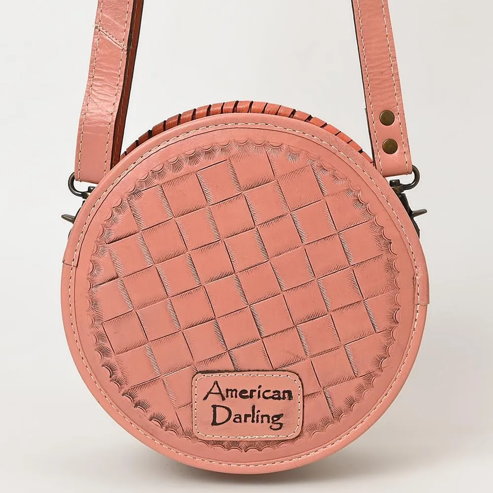 American Darling Canteen Hand Tooled Genuine Leather Women Bag Western Handbag Purse