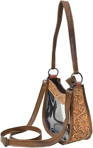 American Darling Clear Bag Hand Tooled Genuine Leather Western Women Bag Handbag Purse | Clear Bag for Women | Cute Clear Bag | Clear Purse