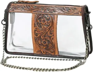 American Darling Clear Bag Hand Tooled Genuine Leather Western Women Bag Handbag Purse | Clear Bag for Women | Cute Clear Bag | Clear Purse