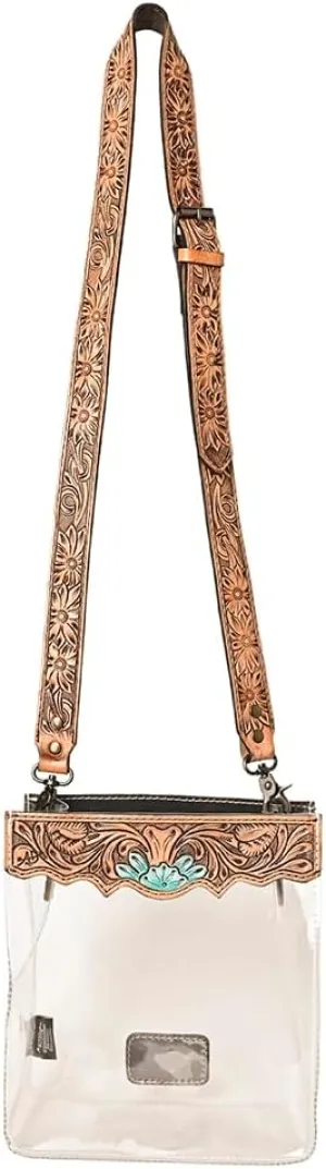 American Darling Clear Bag Hand Tooled Genuine Leather Western Women Bag Handbag Purse | Clear Bag for Women | Cute Clear Bag