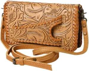 American Darling Clutch Hand Tooled Genuine Leather Women Bag Western Handbag Purse