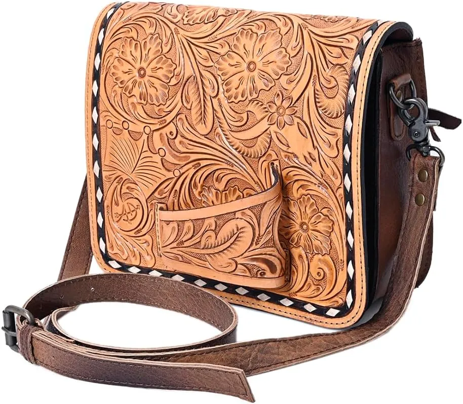 American Darling Cross Body Hand Tooled Genuine Leather Western Women Bag Handbag Purse | Crossbody Bag for Women | Cute Crossbody Bag | Crossbody Purse