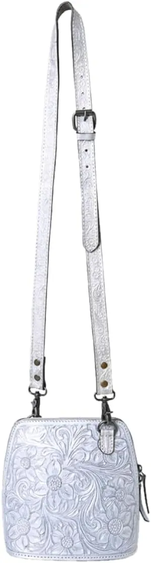 American Darling Cross Body Hand Tooled Genuine Leather Western Women Bag | White | Handbag Purse | Crossbody Bag for Women | Cute Crossbody Bag | Crossbody Purse