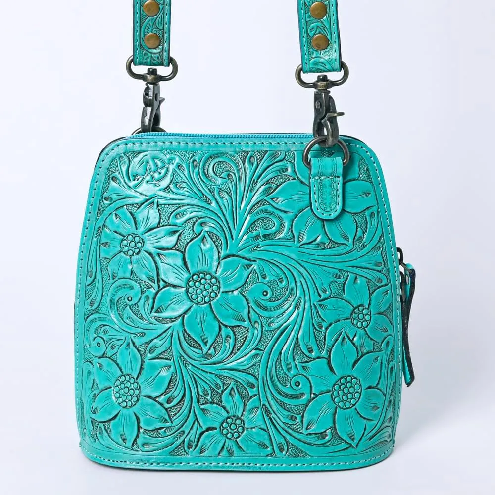 American Darling Cross Body Hand Tooled Genuine Leather women bag western handbag purse, Black