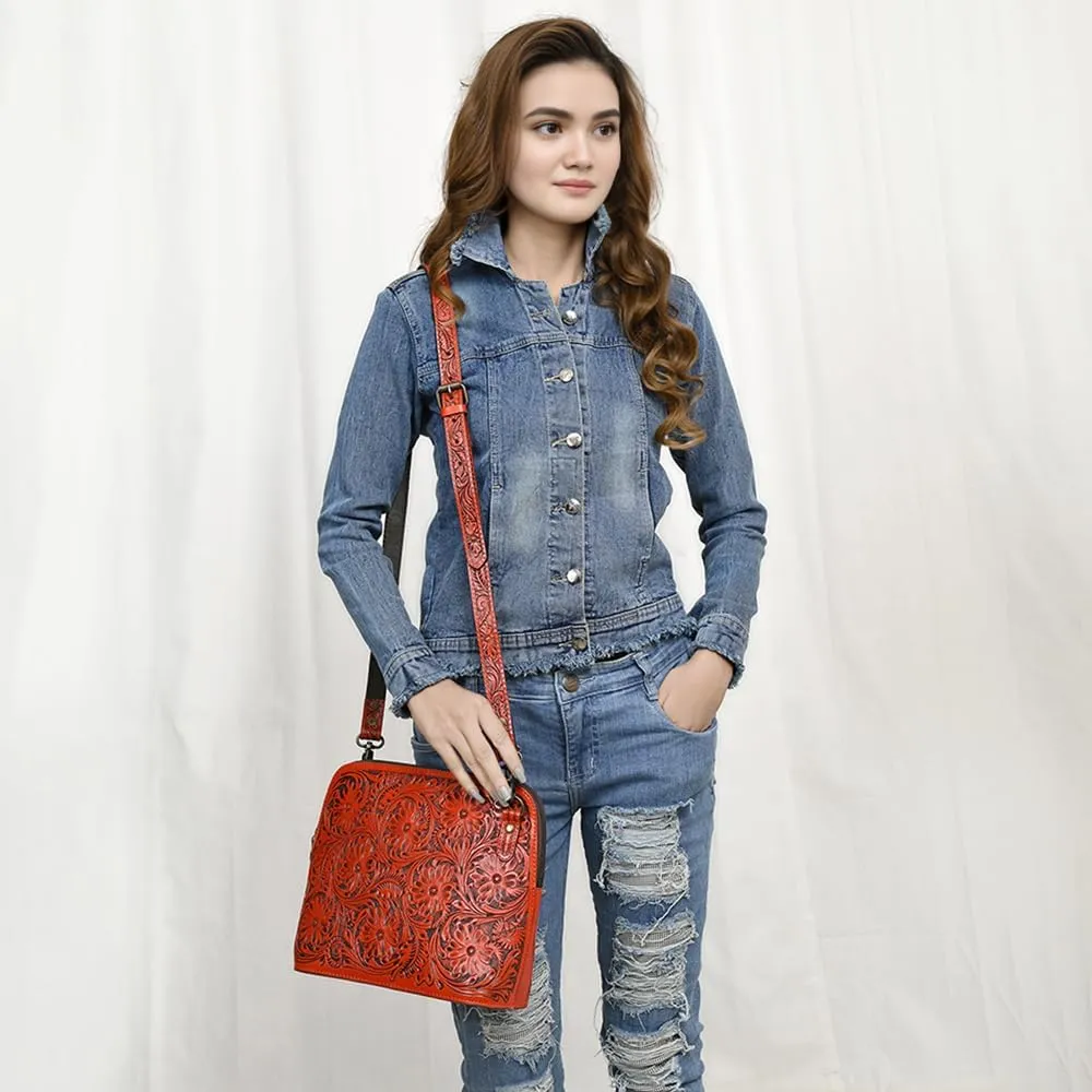 American Darling Cross Body Hand Tooled Genuine Leather Women Bag Western Handbag Purse