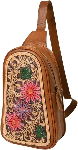 American Darling Cross Body Hand Tooled Genuine Leather Women Bag Western Handbag Purse