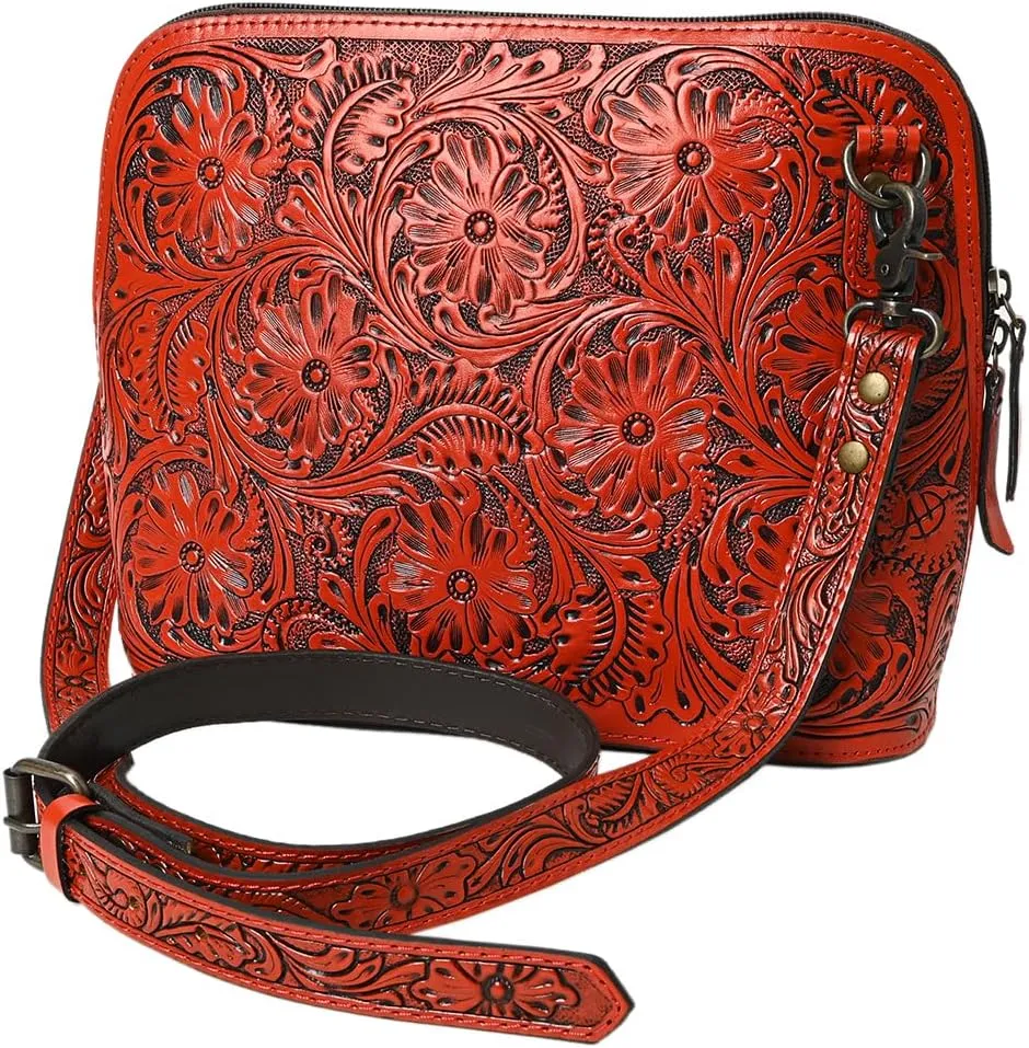 American Darling Cross Body Hand Tooled Genuine Leather Women Bag Western Handbag Purse