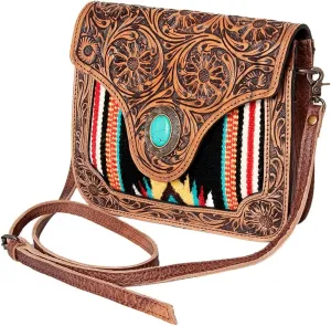 American Darling Cross Body Hand Tooled Saddle Blanket Genuine Leather Western Women Bag Handbag Purse | Crossbody Bag for Women | Cute Crossbody Bag | Crossbody Purse
