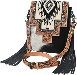 American Darling Cross Body Hand Tooled Saddle Blanket Hair On Genuine Leather Western Women Bag Handbag Purse | Crossbody Bag for Women |Cute Crossbody Bag | Crossbody Purse
