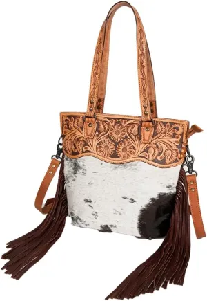 American Darling Cross Body I Hand Tooled Hair-On Genuine Leather Women Bag Western Handbag Purse