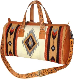 American Darling Duffel Saddle Blanket Genuine Leather Western Women Bag | Handbag | Leather Duffle Bag | Weekend Bag | Travel Duffel Bags | Duffel Bag for Women |