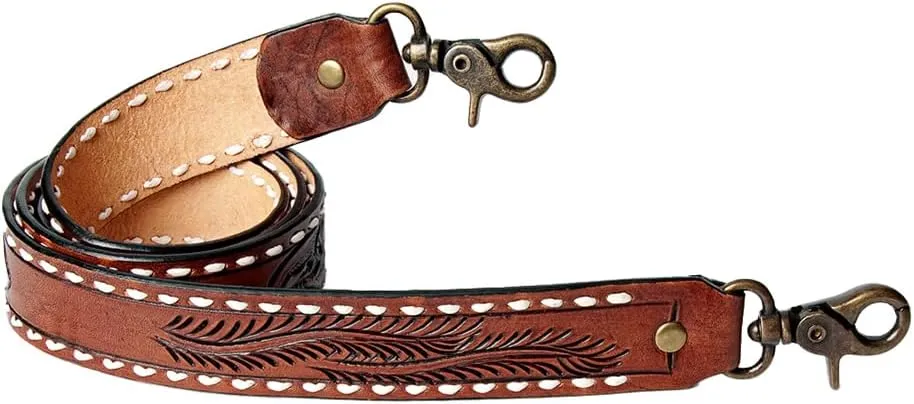 American Darling Hand Tooled Genuine Leather Crossbody Handle Strap for Bags | Phone Crossbody Strap | Crossbody Keychain Strap for Wallet Purse Clutch Cellphone Key Chain Holder | Shoulder Bag Strap