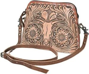 American Darling Hand Tooled Genuine Leather Women Bag Western Handbag Purse