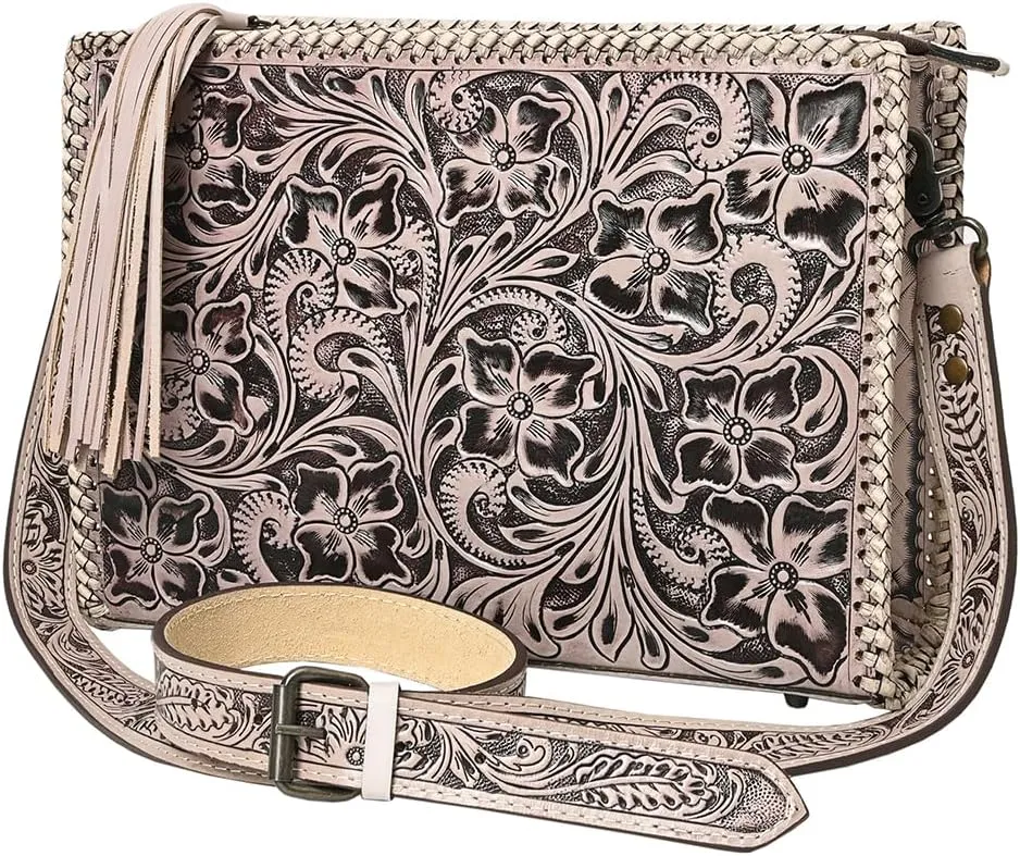 American Darling Hand Tooled Genuine Leather Women Bag Western Handbag Purse