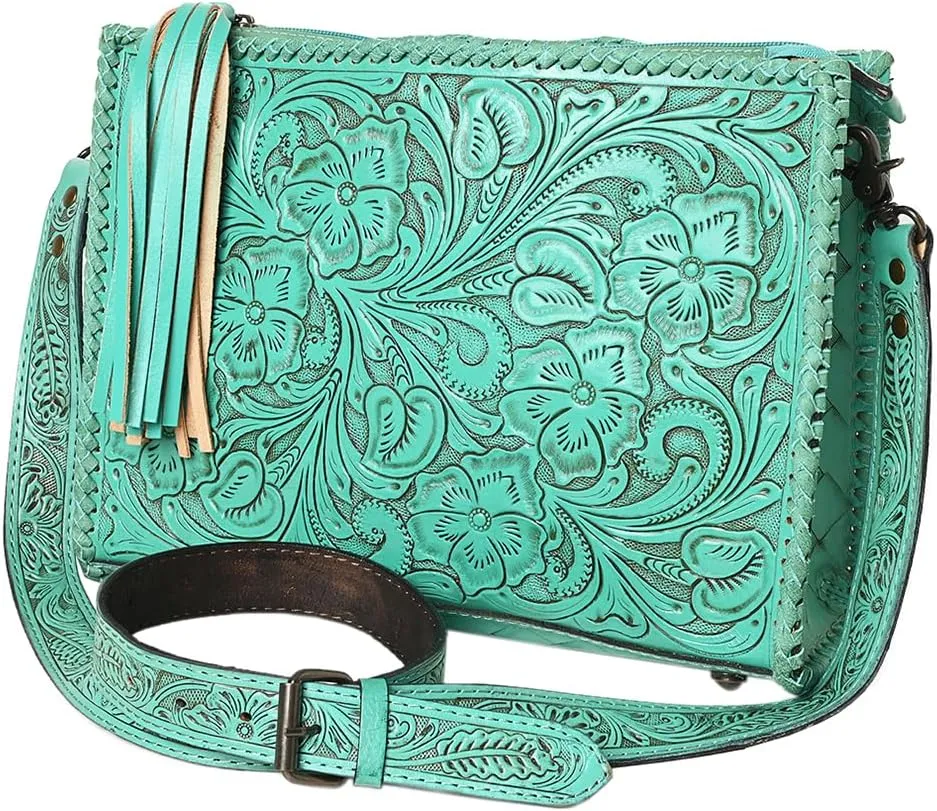 American Darling Hand Tooled Genuine Leather Women Bag Western Handbag Purse