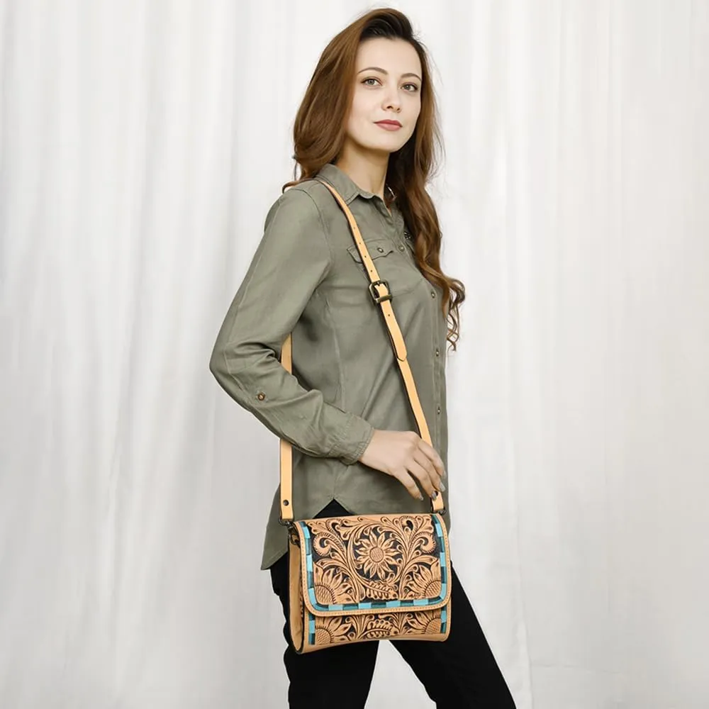 American Darling Hand Tooled Genuine Leather Women Bag Western Handbag Purse