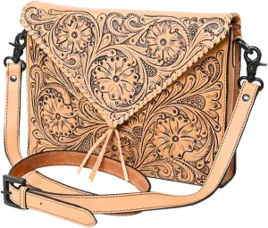American Darling Hand Tooled Genuine Leather Women Bag Western Handbag Purse
