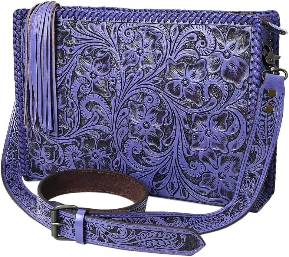 American Darling Hand Tooled Genuine Leather Women Bag Western Handbag Purse