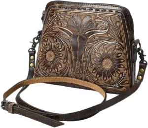 American Darling Hand Tooled Genuine Leather Women Bag Western Handbag Purse