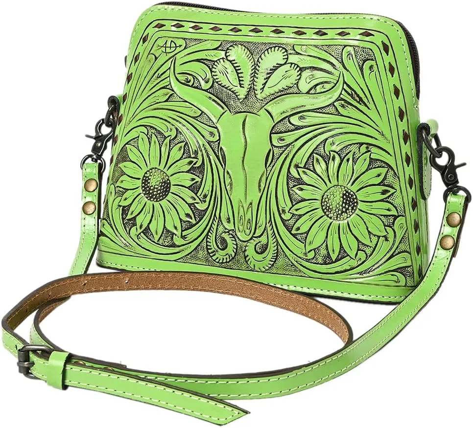 American Darling Hand Tooled Genuine Leather Women Bag Western Handbag Purse