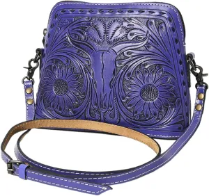 American Darling Hand Tooled Genuine Leather Women Bag Western Handbag Purse