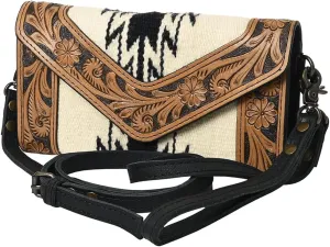 American Darling Hand Tooled Saddle Blanket Genuine Leather Women Bag Western Handbag Purse