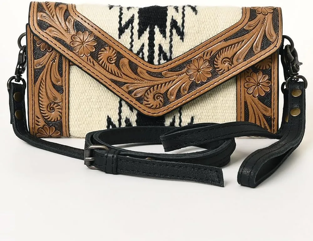 American Darling Hand Tooled Saddle Blanket Genuine Leather Women Bag Western Handbag Purse