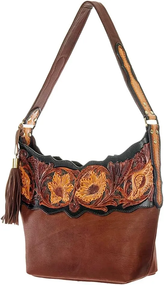 American Darling Hobo Hand Tooled Genuine Leather Women Bag Western Handbag Purse