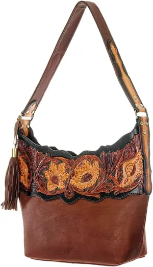 American Darling Hobo Hand Tooled Genuine Leather Women Bag Western Handbag Purse