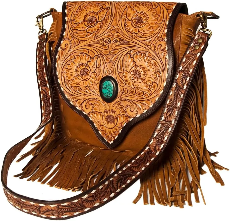 American Darling Messenger Hand Tooled Genuine Leather Women Bag Western Handbag Purse | Cute Messenger Bag | Leather Messenger Bag | Messenger Purse