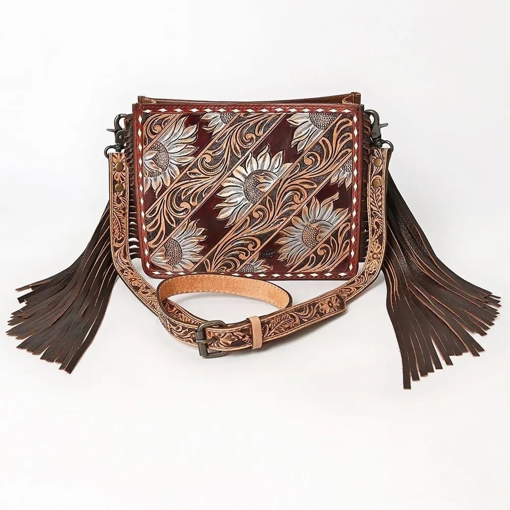 American Darling Messenger Hand Tooled Saddle Blanket Genuine Leather Western Women Bag Handbag Purse | Cute Messenger Bag
