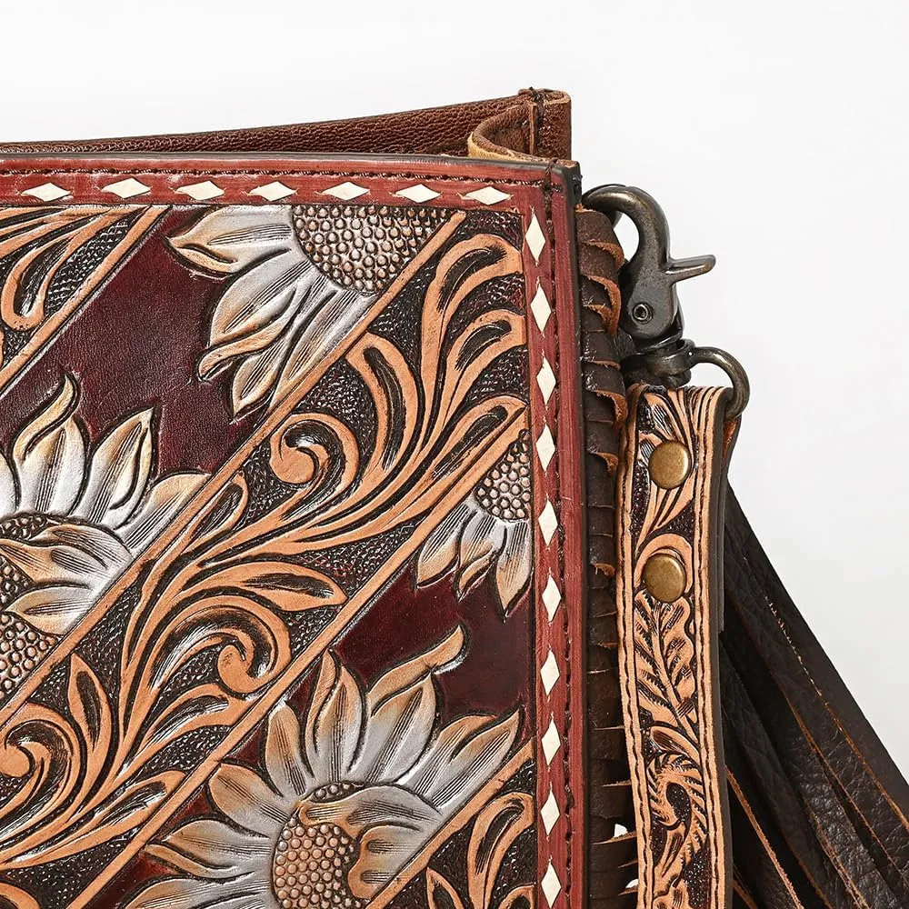 American Darling Messenger Hand Tooled Saddle Blanket Genuine Leather Western Women Bag Handbag Purse | Cute Messenger Bag