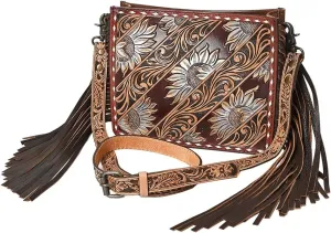 American Darling Messenger Hand Tooled Saddle Blanket Genuine Leather Western Women Bag Handbag Purse | Cute Messenger Bag