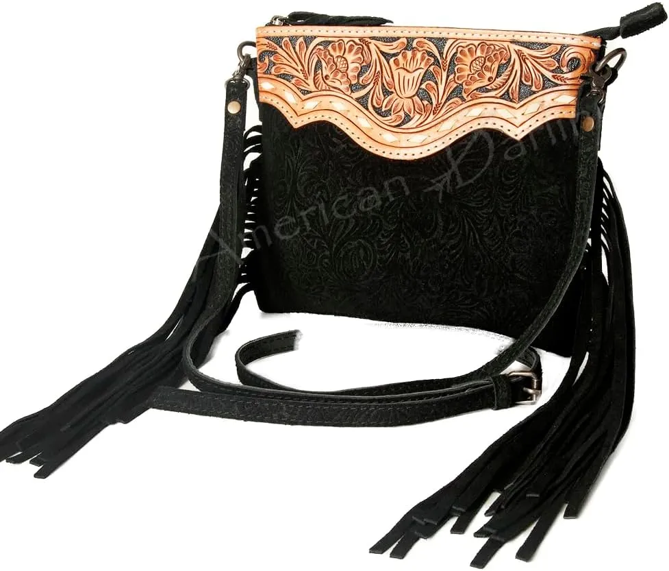 American Darling Small Crossbody Saddle Blanket Genuine Leather Women Bag Western Handbag Purse