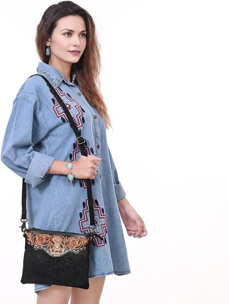 American Darling Small Crossbody Saddle Blanket Genuine Leather Women Bag Western Handbag Purse