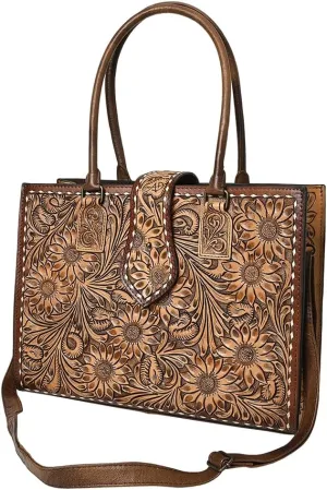 American Darling Tote Hand Tooled Genuine Leather Western Women Bag Handbag Purse | Western Tote Bag | Travel Tote Bags | College Tote Bag | Casual Tote Bag