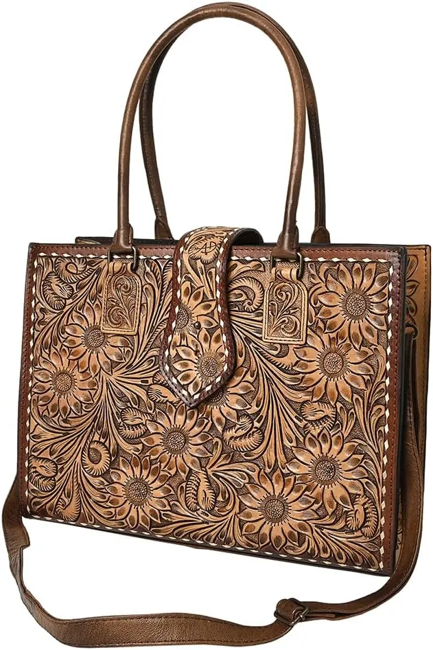 American Darling Tote Hand Tooled Genuine Leather Western Women Bag Handbag Purse | Western Tote Bag | Travel Tote Bags | College Tote Bag | Casual Tote Bag
