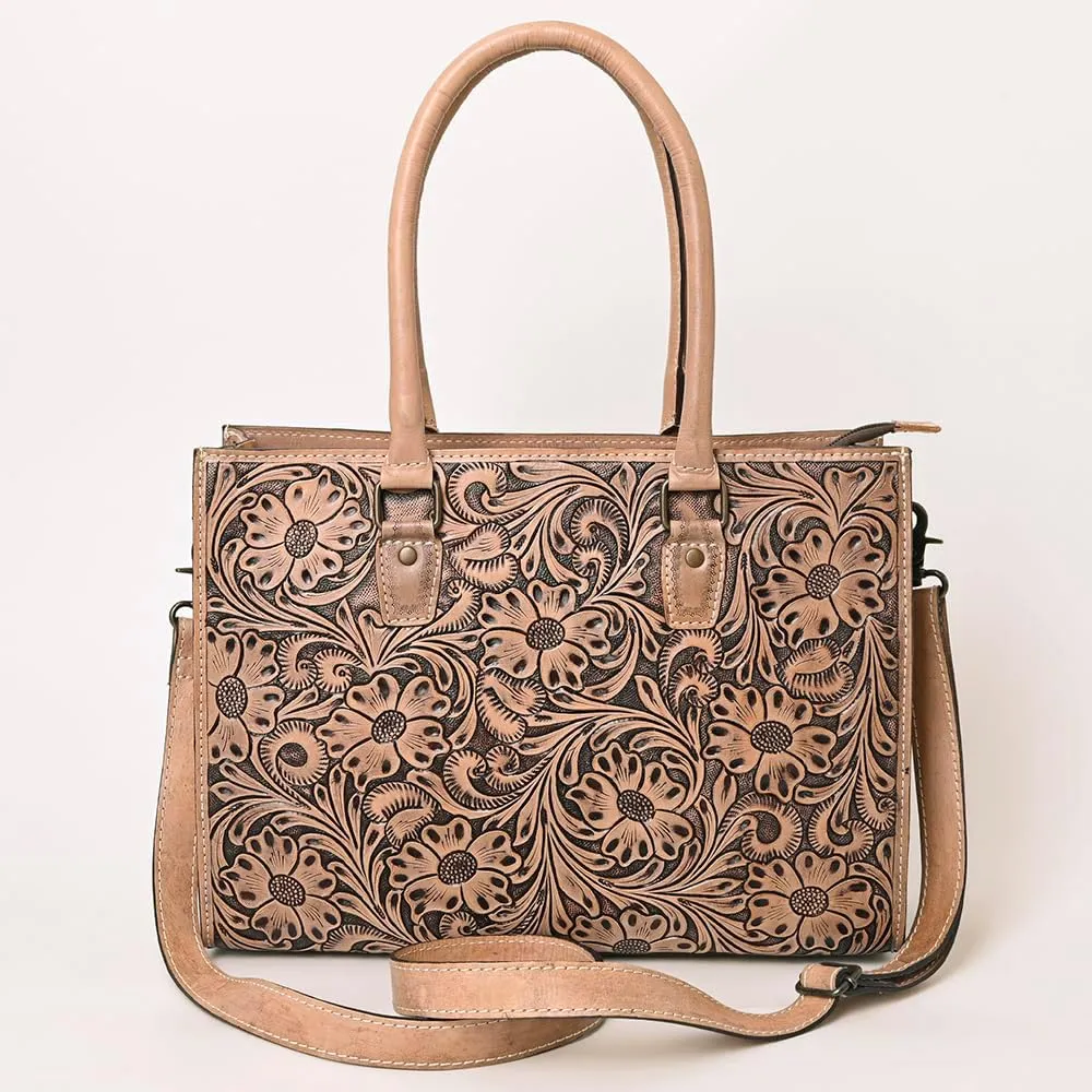 American Darling Tote Hand Tooled Genuine Leather women bag western handbag purse, Black