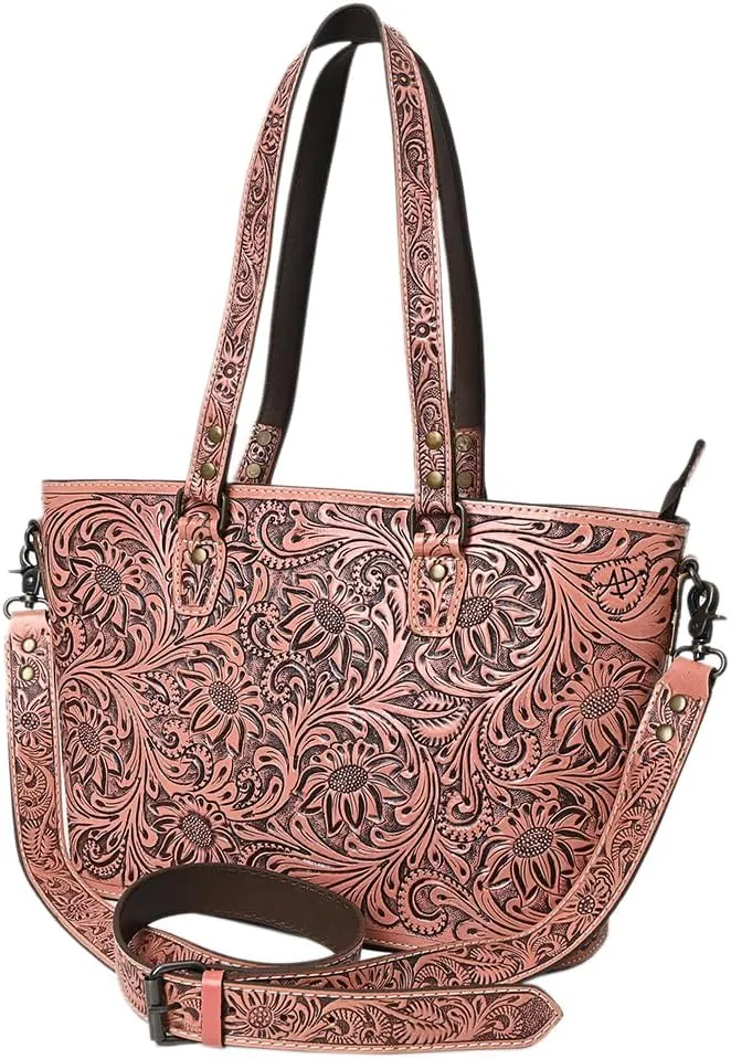 American Darling Tote Hand Tooled Genuine Leather Women Bag Western Handbag Purse