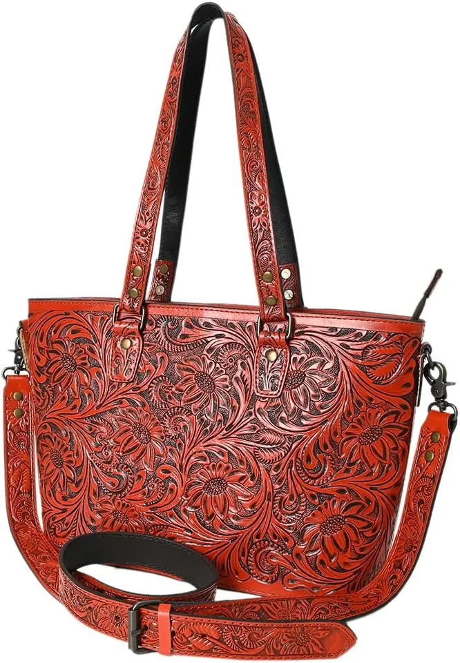 American Darling Tote Hand Tooled Genuine Leather Women Bag Western Handbag Purse