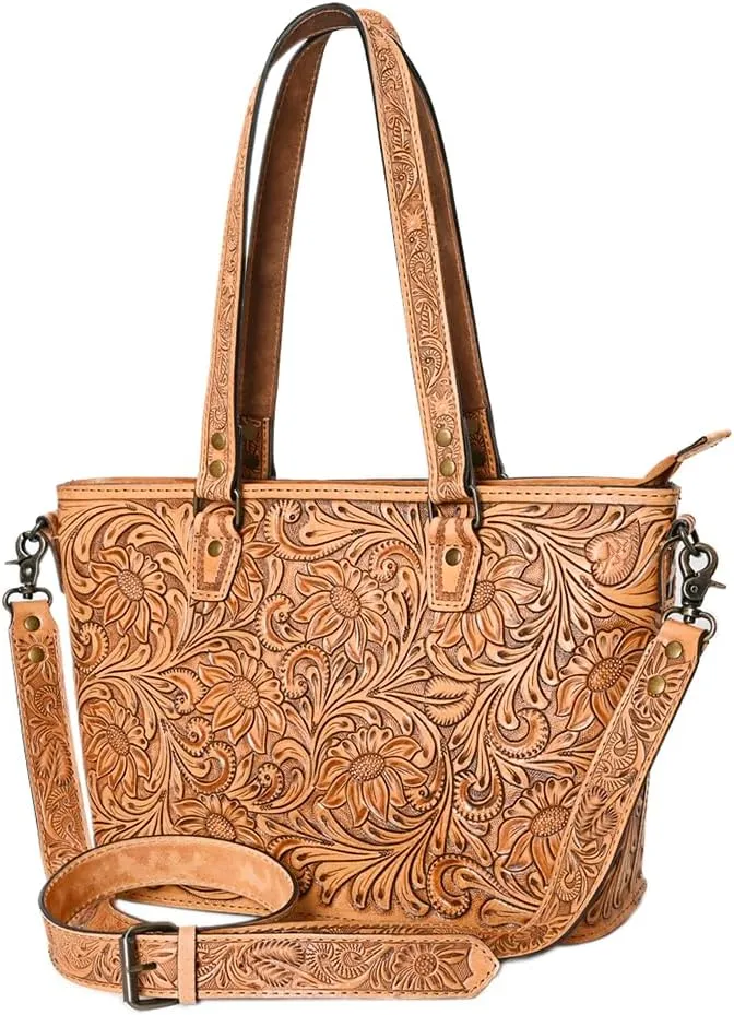 American Darling Tote Hand Tooled Genuine Leather Women Bag Western Handbag Purse