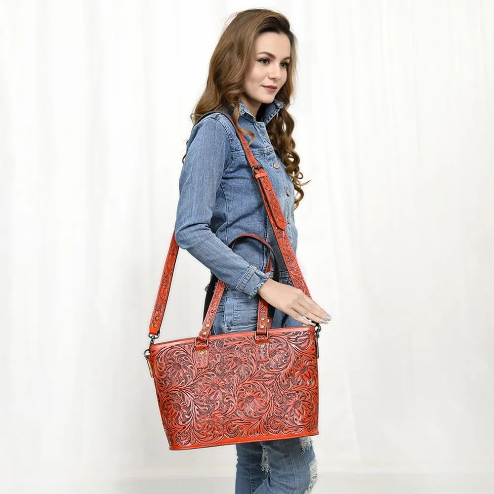 American Darling Tote Hand Tooled Genuine Leather Women Bag Western Handbag Purse