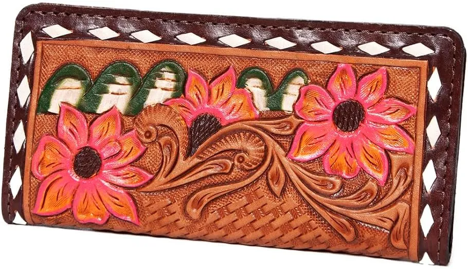 American Darling Wallet Hand Tooled Genuine Leather Western Women Bag | Handbag Purse | Women Wallet | Wristlet Wallet