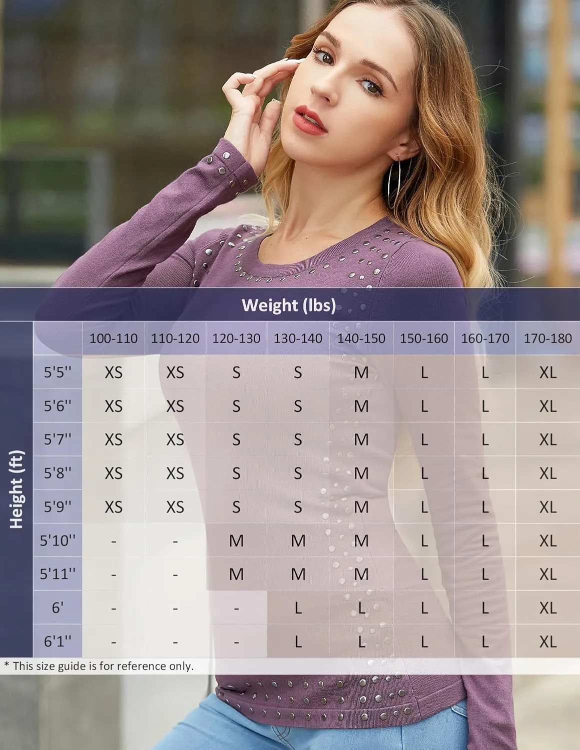 AmélieBoutik Women Crew Neck Studs Trim Embellished Long Sleeve Sweater